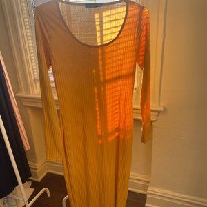 Long sleeve BOOHOO yellow dress